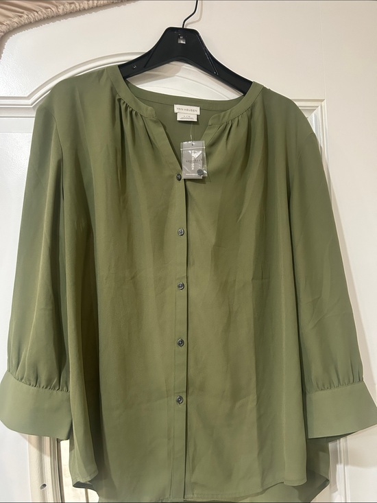 Van Heusen Tops - Van Heusen Olive Green Button-Down Blouse